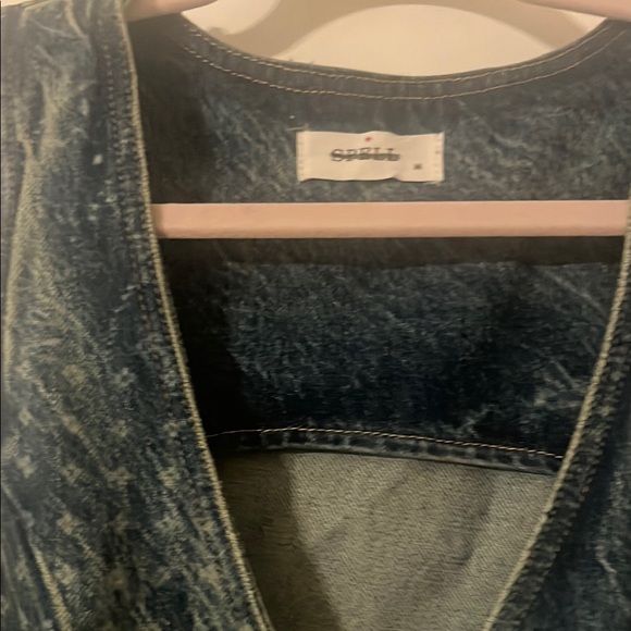 Spell Dark Blue Denim Mini Dress - Picture 2 of 4